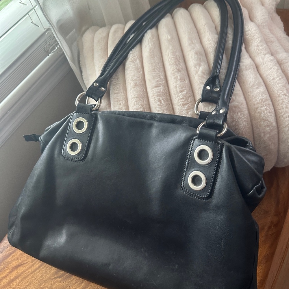 GIUDI Italy Black Leather Handbag/Tote - Picture 4 of 12